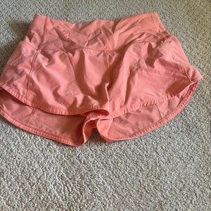lululemon shorts peach color